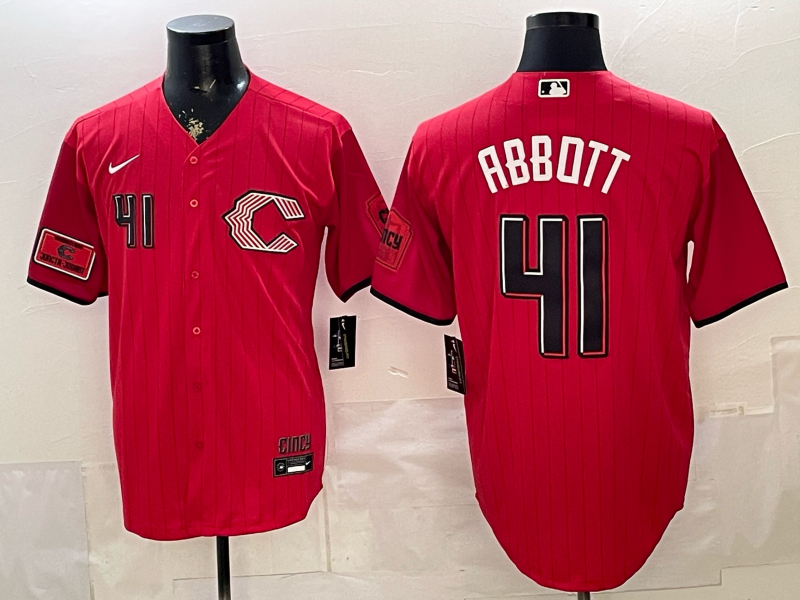 Men Cincinnati Reds #41 Abbott red Nike 2026 MLB Jersey 0518001